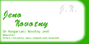 jeno novotny business card